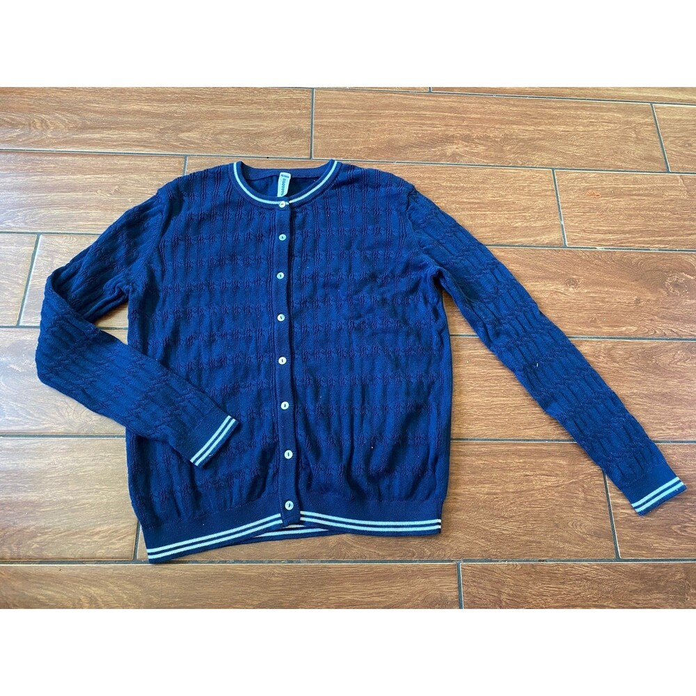 Navy blue knitted Cardigan sz 14 /164 uniform